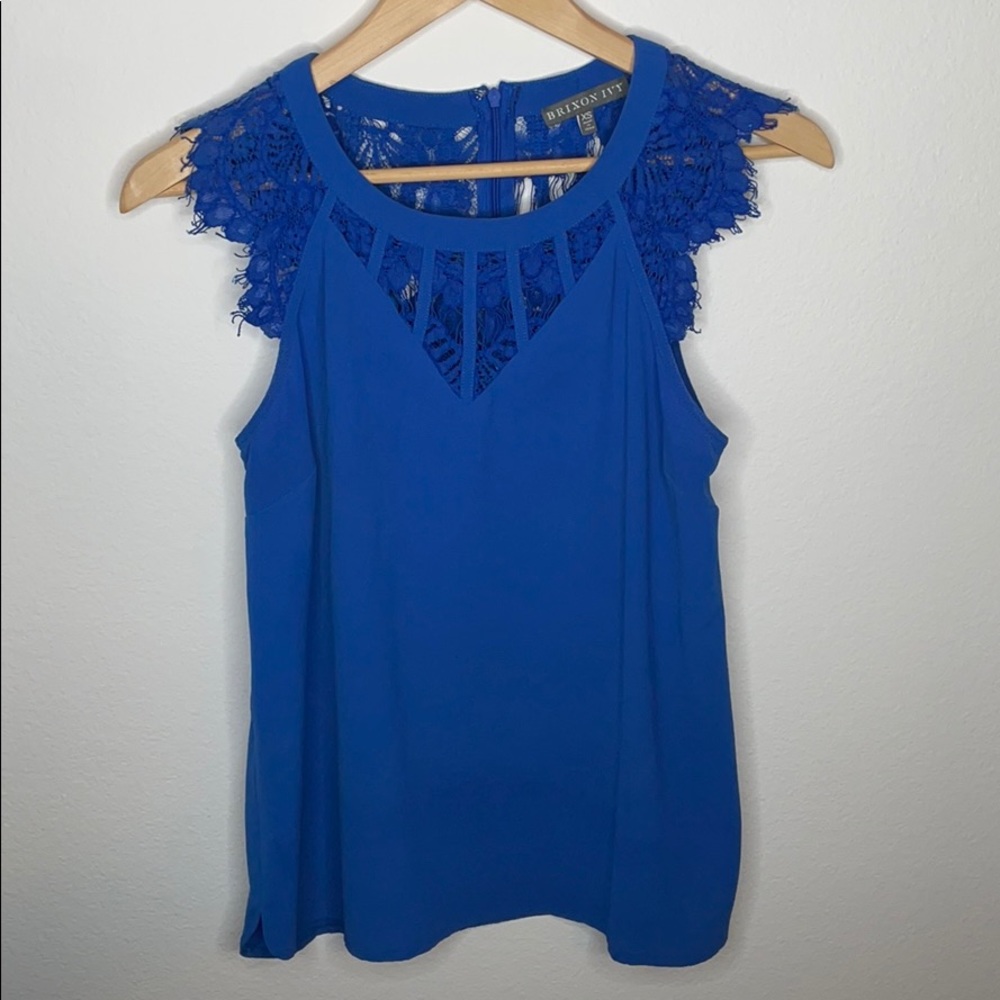 Brixon Ivy Blue Lace Top